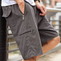Men'S Casual Cotton Cargo Shorts - Versatile Drawstring Waist, Multiple Pockets, Zipper Fly, Ideal for Hiking & Fishing, Summer Wear