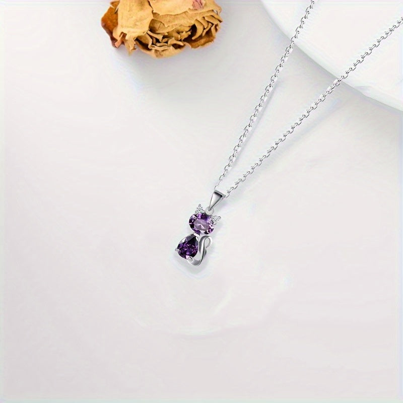 Cute Cat Pendant Necklace, Animal Sweater Chain, Great Christmas Halloween Thanksgiving Day Gift, New Year's Gift, Valentine's Day Gift