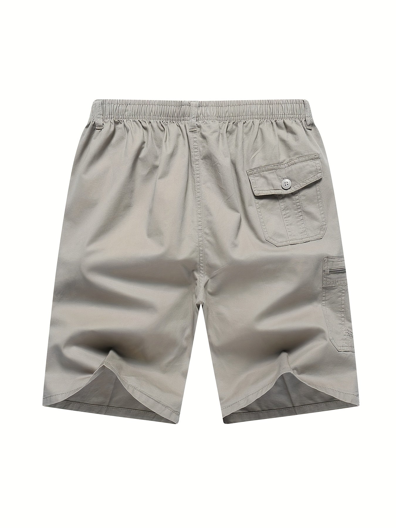 Men'S Casual Cotton Cargo Shorts - Versatile Drawstring Waist, Multiple Pockets, Zipper Fly, Ideal for Hiking & Fishing, Summer Wear