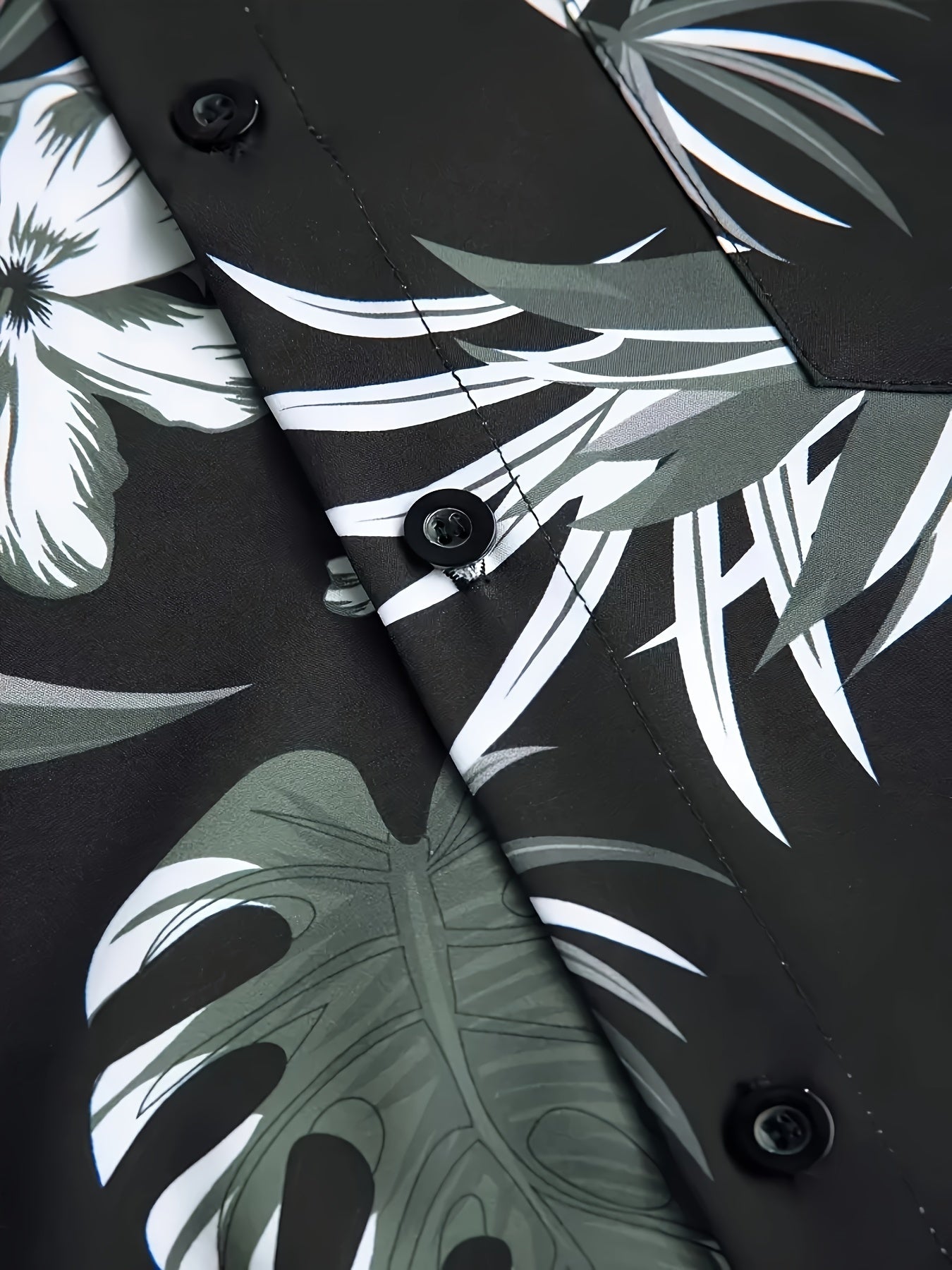 Men'S Summer Short-Sleeve Button-Up Shirt with Prints