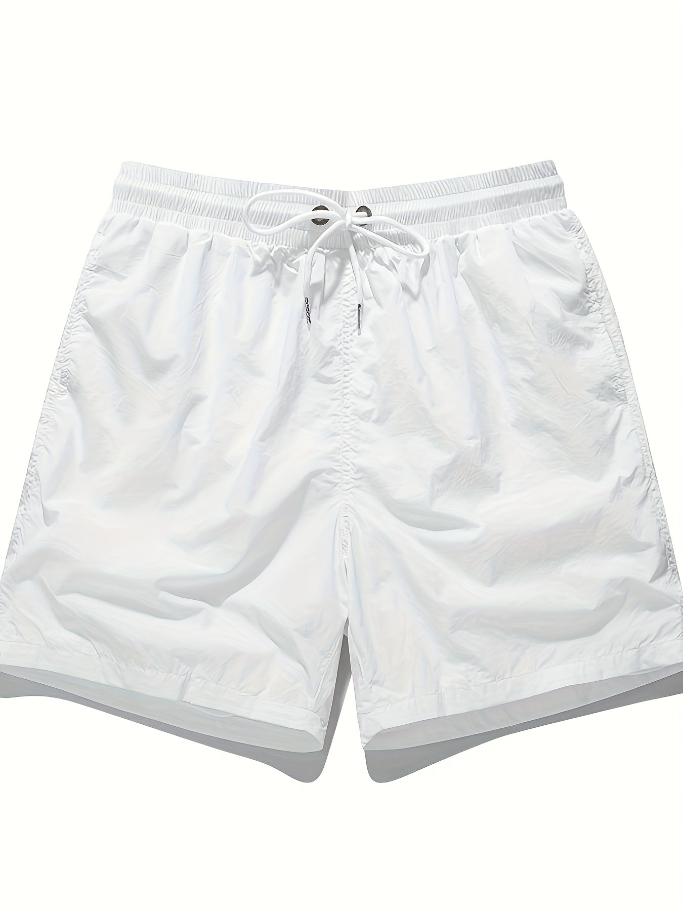 High-Quality Unisex Fashion Casual Shorts - Lightweight, Stretchy Polyester Fabric, Solid Color with Pockets, Drawstring Waist - Perfect for Outdoor Activities, Running, Hiking & Weekend Casual