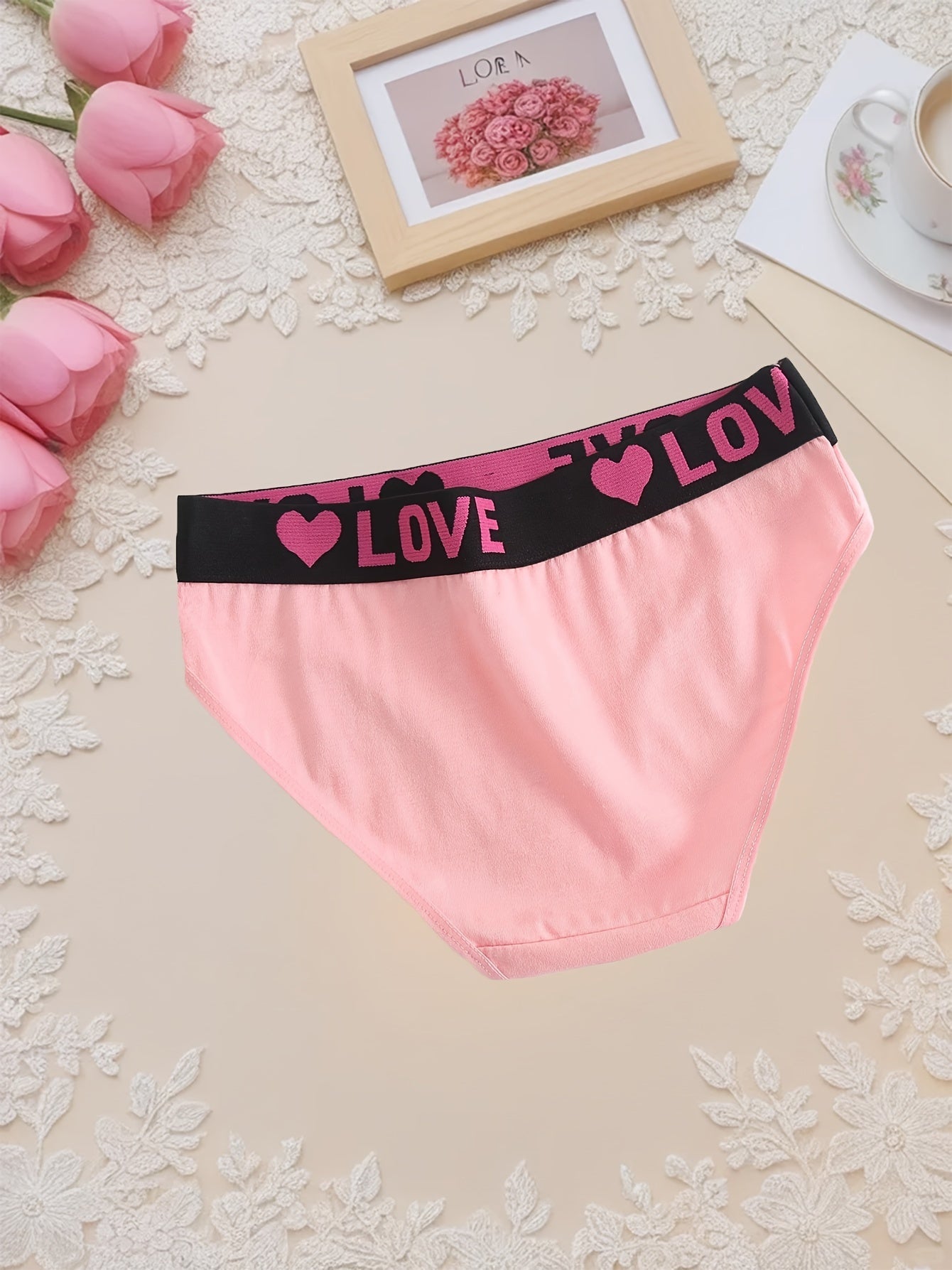 10-Pack Elegant Cotton Briefs for Women, Mid-Rise Comfortable Breathable Underwear with Wide Elastic Waistband, Assorted Alphabet Patterns