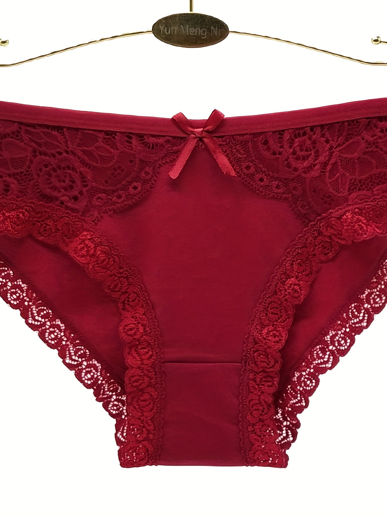6pcs Women's Lace Panties - Sexy Low-Rise, Breathable, Comfort Fit with Elegant Contrast Lace Detailing in Assorted Colors (Teal, Red, White, Black, Gray, Blue), Cute Panties
