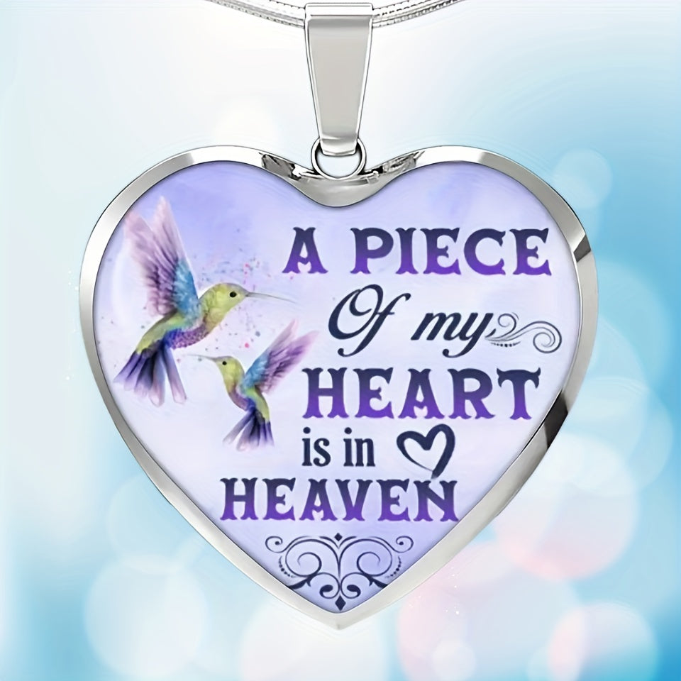 Fashion Simple Men And Women Necklace Hummingbird Heart Pendant Necklace Love Valentine's Day Anniversary Christmas Birthday Gift