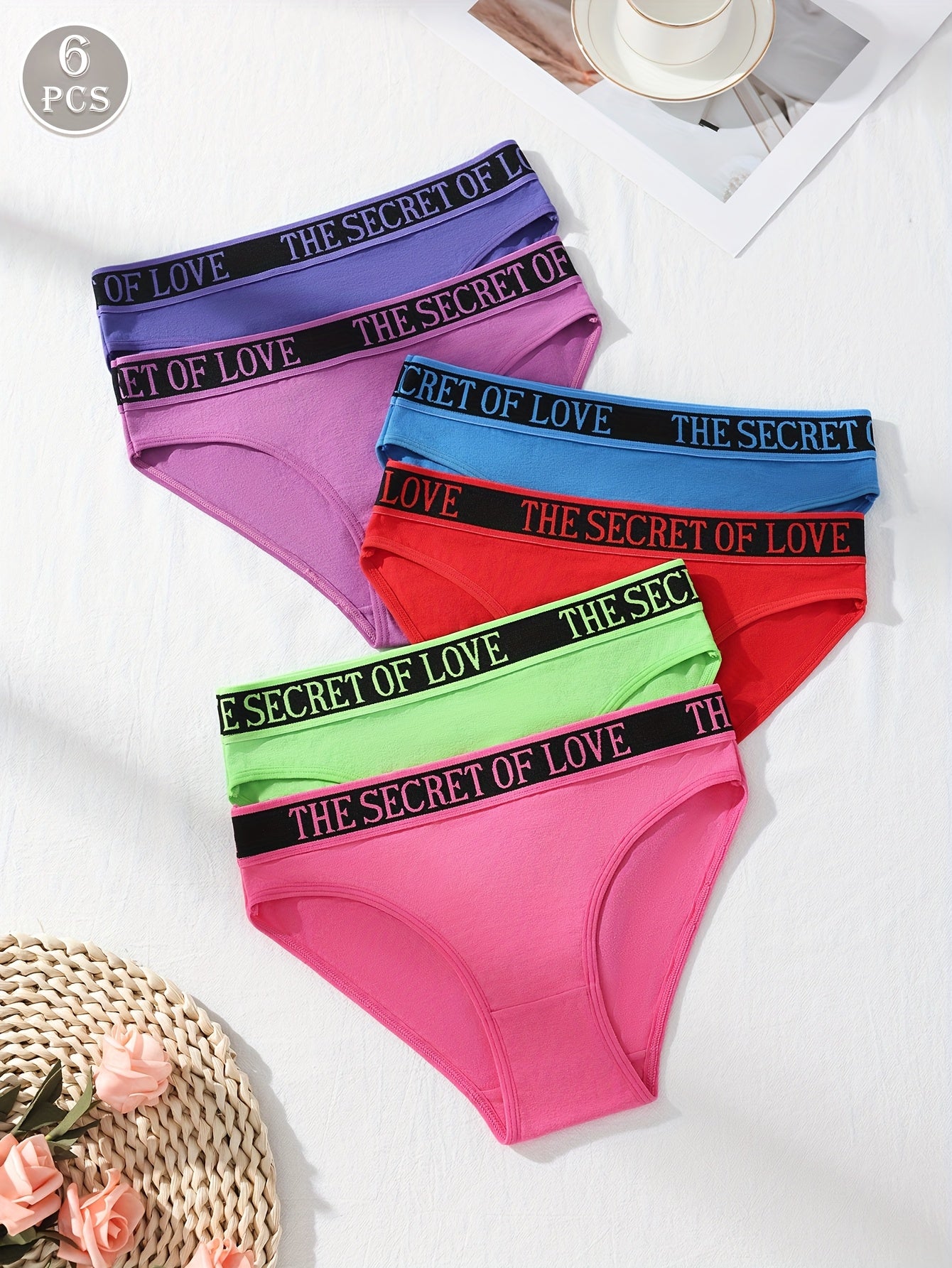 Pack of 6 Women's High Waist Underwear - Comfortable, Breathable, Elastic Underwear in Soft Tones and Multiple Colors Available - Simple yet Supportive