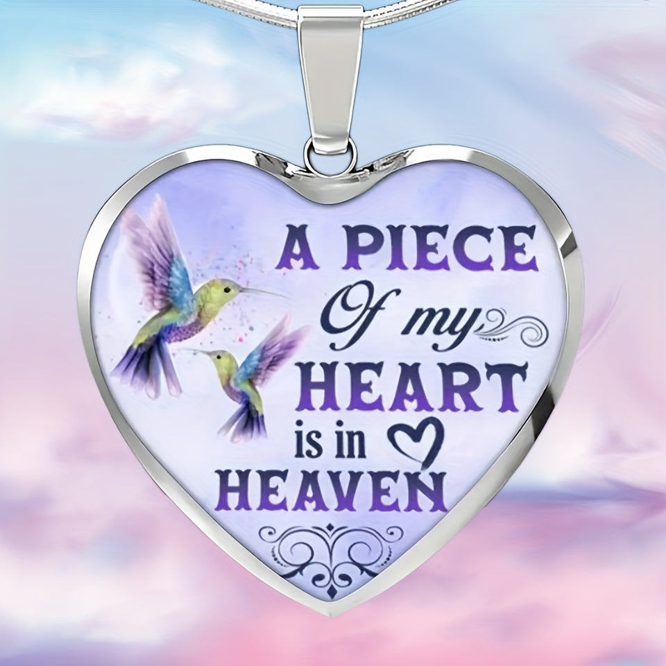 Fashion Simple Men And Women Necklace Hummingbird Heart Pendant Necklace Love Valentine's Day Anniversary Christmas Birthday Gift