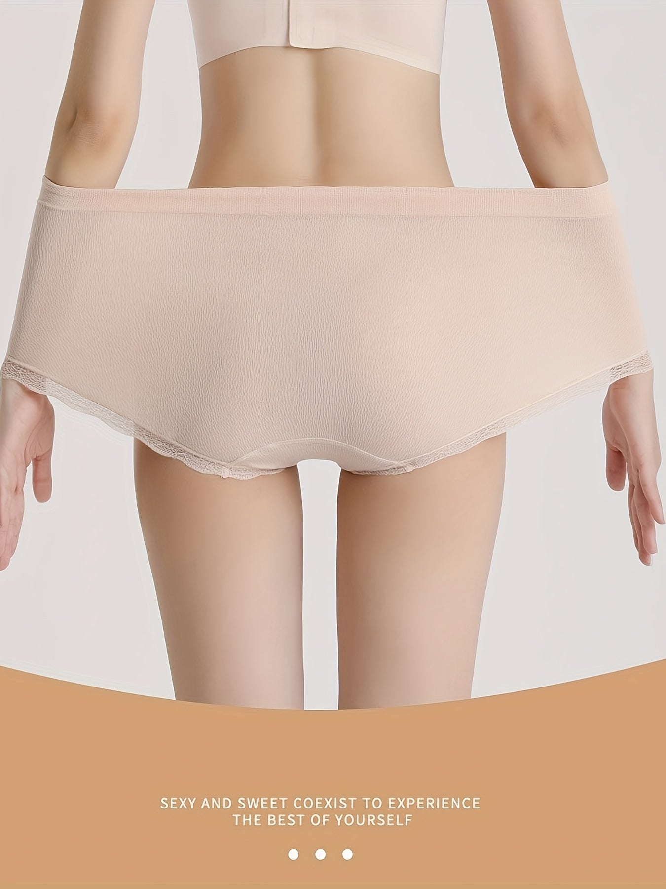 8pcs Women'S High Waist Comfortable Plus Size Briefs, XL-XXXXL, Polyester, Simple Solid Color, High Stretch, Knit Fabric, 278g\u002Fm², for Women