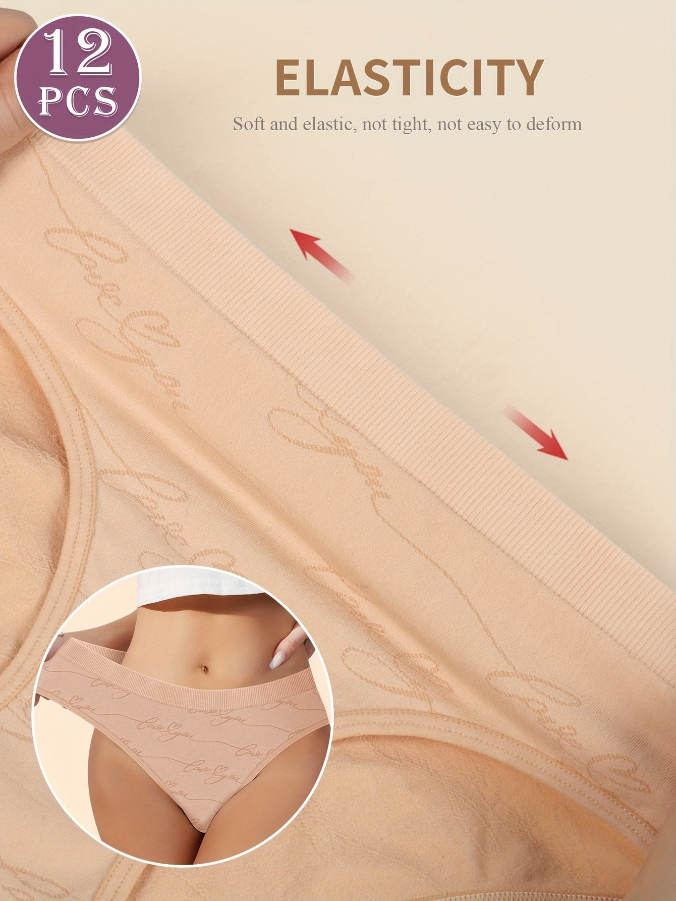 12pcs MEIYATING Women's Low-Rise Bikini Panties - Soft, Seamless, Butterfly Print, Sexy Everyday Underwear in Assorted Colors (Purple, Black, Brown, Beige & More)